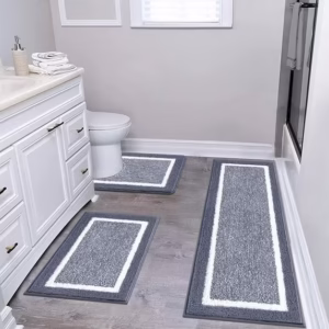 Findosom 3pcs Bathroom Rugs Set with U-Shaped Mat