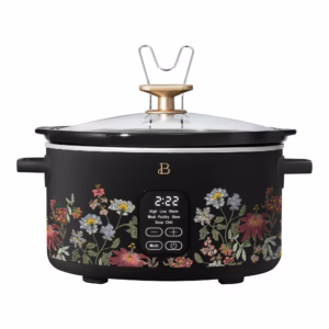 Beautiful 6 Qt Programmable Slow Cooker, Wildflower Black Sesame by Drew Barrymore
