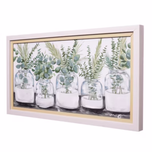 Crystal Art Gallery Double Framed Botanical Natural Wood Color Home Wall Art