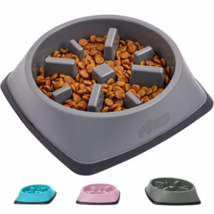 GORILLA GRIP BPA Free Slow Feeder Dog Bowl, Interactive Puzzle Toy for Dogs and Cats