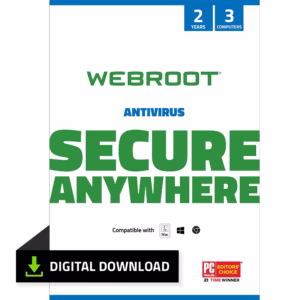 Webroot Antivirus Software for 3 Devices, 2 Year Subscription