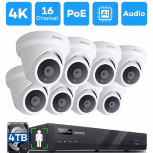 ONWOTE 16 Channel 4K 8MP PoE Security Camera System, AI-Human-Detection